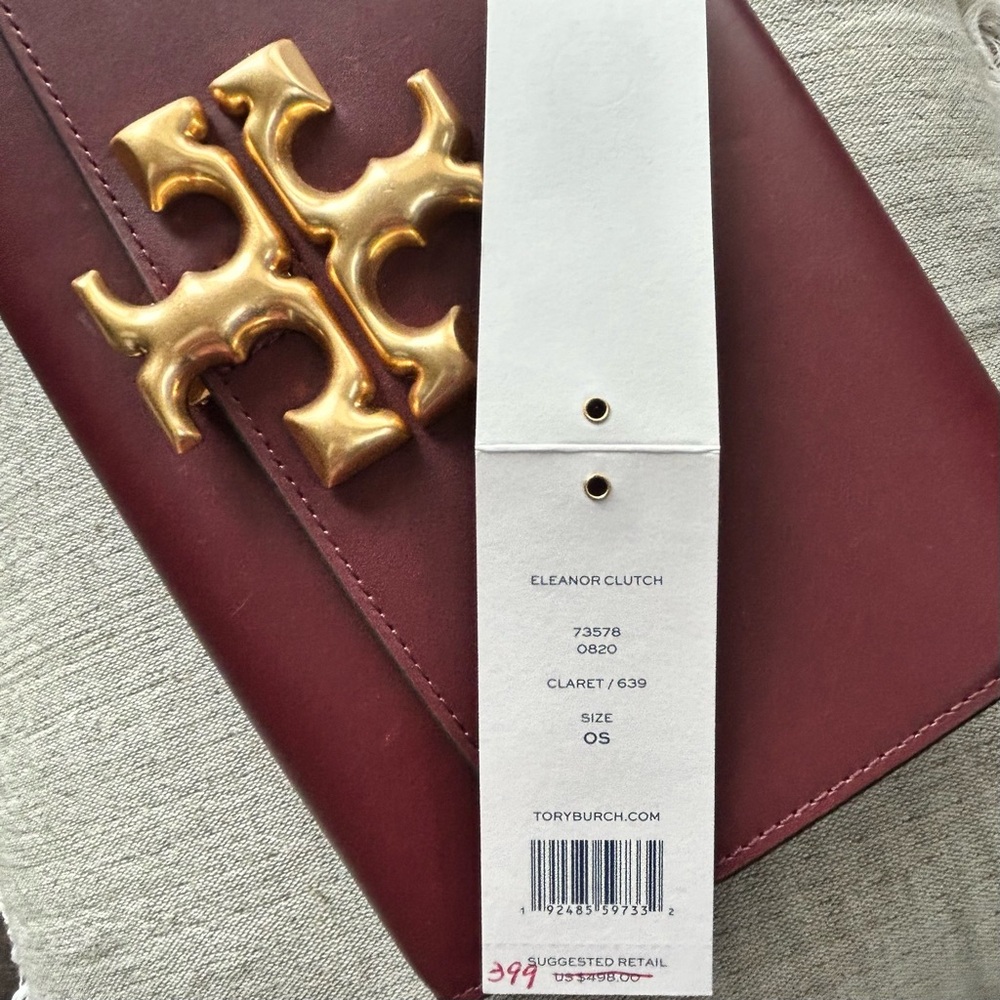 Tory Burch Eleanor Clutch in Claret - Picture 10 of 11